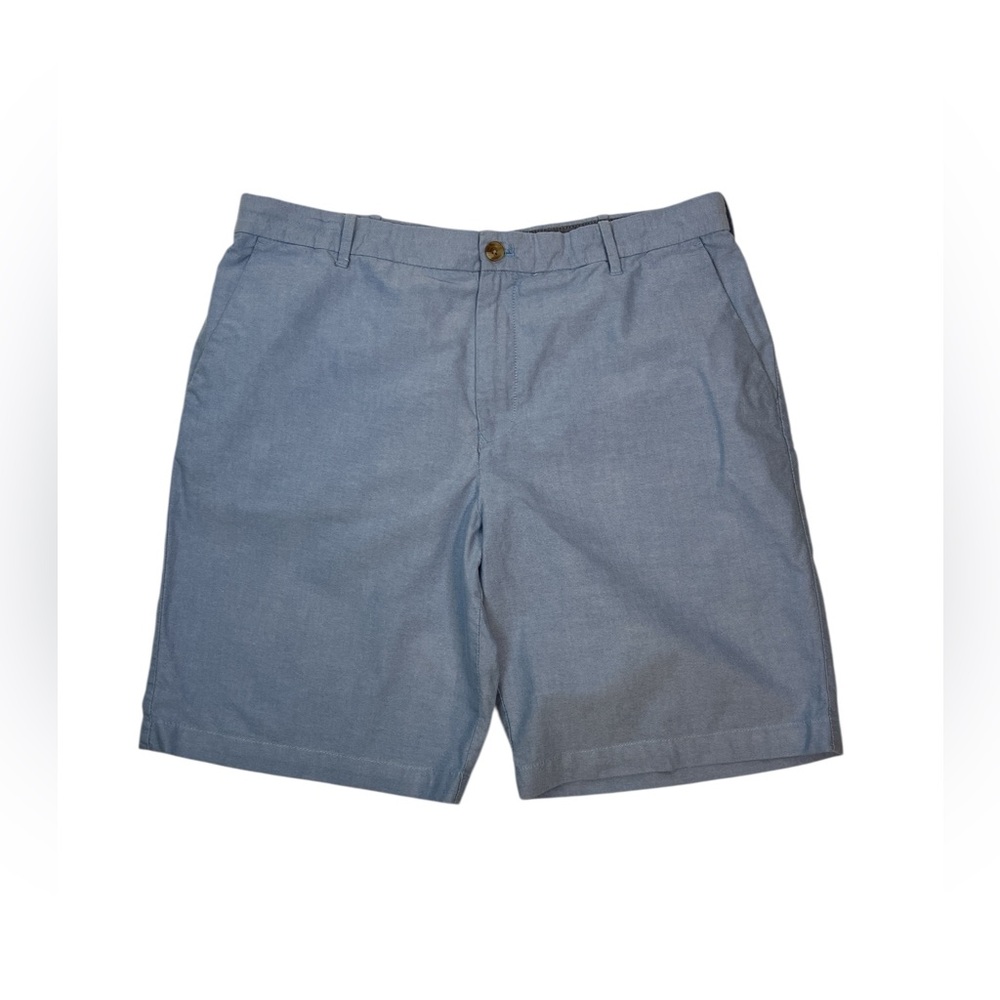 IZOD‎ Men’s Blue Chino Shorts Size 38 Classic Fit Cotton Flat Front 10” Inseam